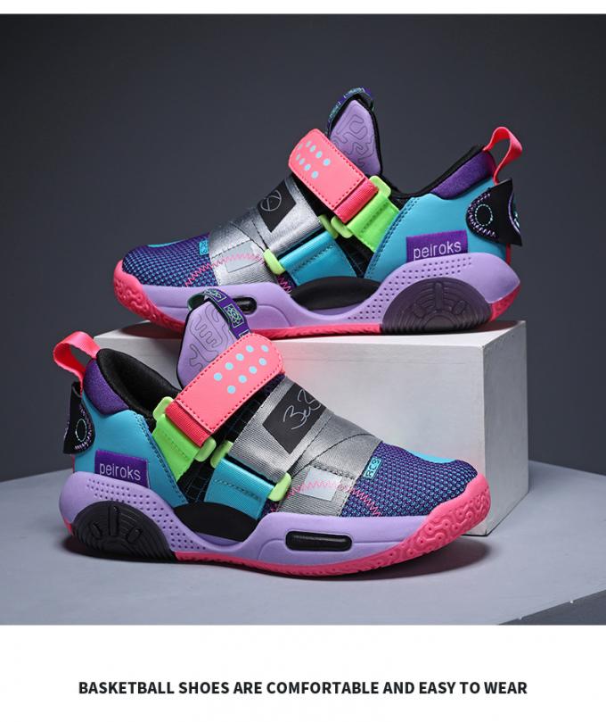 Boys' Basketball Shoes for Kids - Mesh Breathable Sneakers for Boys, Professional Training Shoes for Children 8